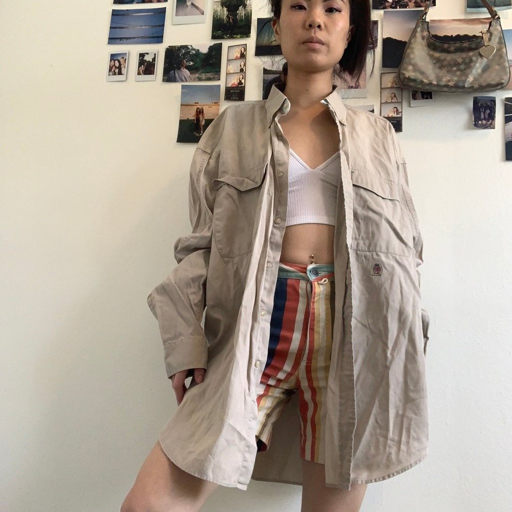 Vintage Tommy Hilfiger Khaki Button Down Shirt - Picture 3 of 8